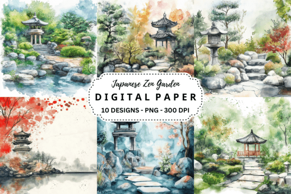 Download Japanese Zen Garden Digital Background - Garden Collection