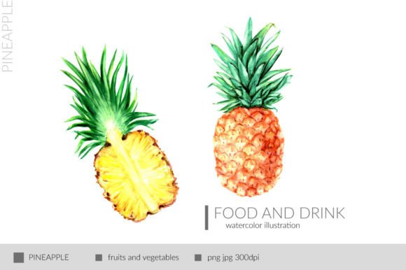 Download Pineapple Watercolor Illustration - Premium Bundle
