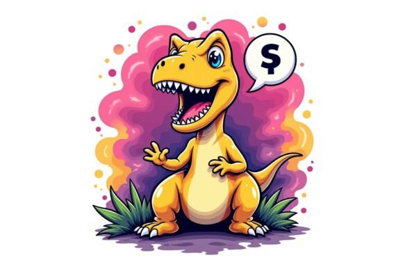 Download Retro Wacky Dinosaur Printable Artwork - Premium Resources
